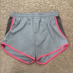 Under Armour Women's Athletic Shorts in Gray with Pink Trim